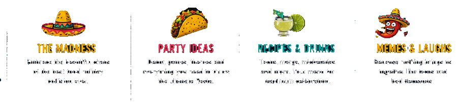 The Madness · Party Ideas · Recipes & Drinks · Memes & Laughs